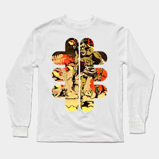 Popart Old Scifi Vintage Comic Funny Retro Fantasy Long Sleeve T-Shirt